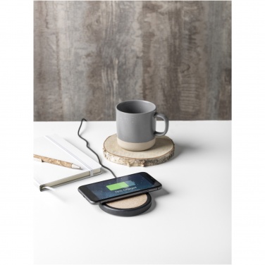 Logo trade corporate gift photo of: Kivi 10W limestone/cork wireless charging pad